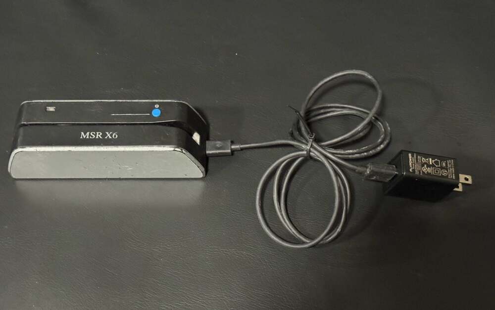 MSR X6 USB Magnetic Stripe Card Reader Writer with Power Adapter and Cable